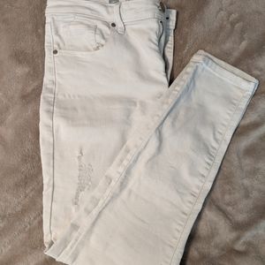 Mossimo white distressed skinny jeans